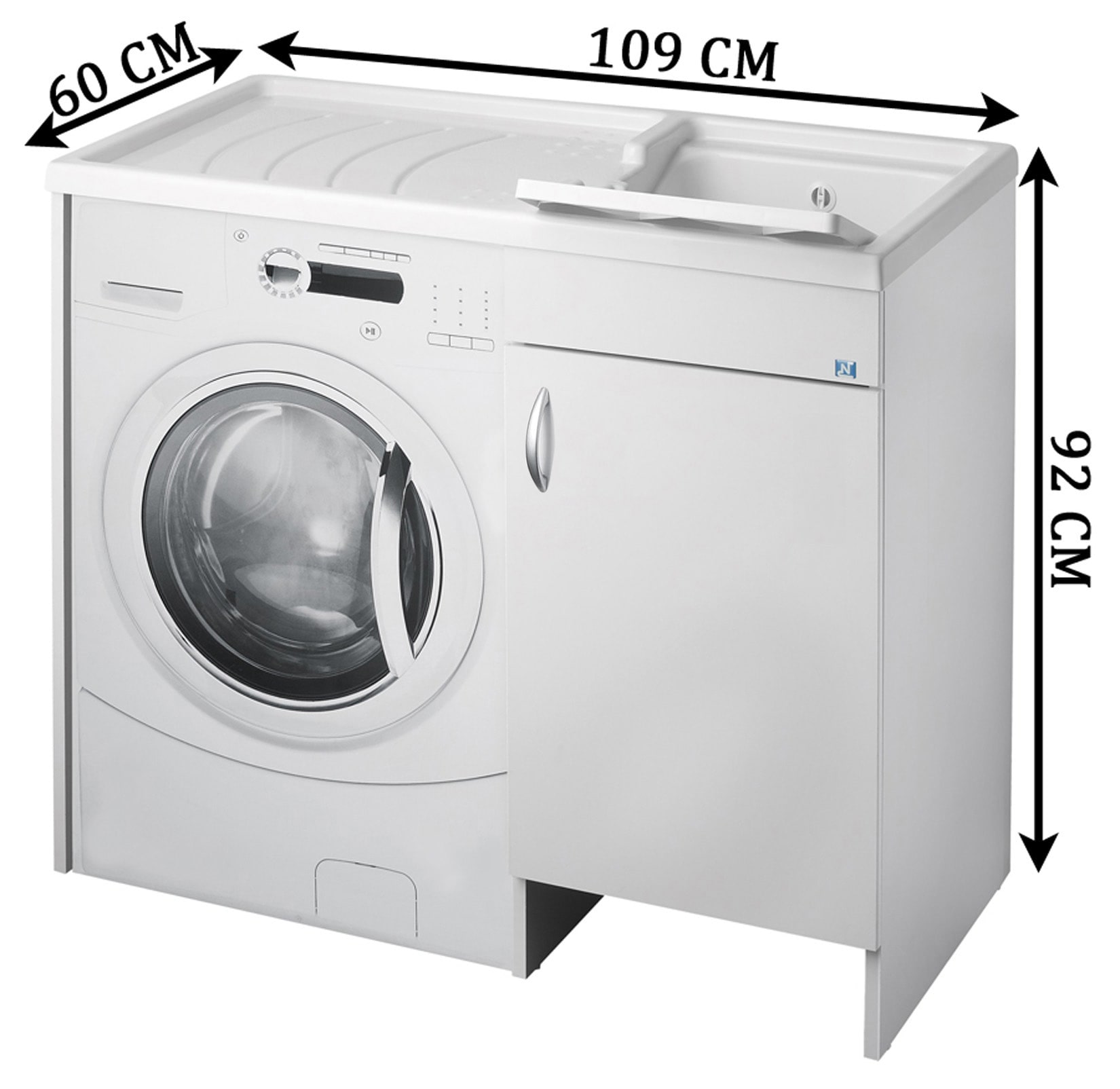 Mobile lavanderia base Eko 44x60x89 con asse da stiro
